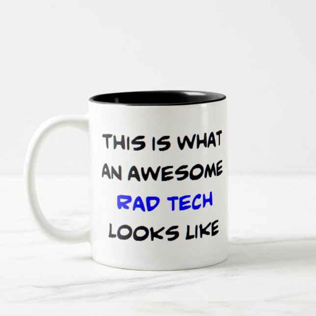 rad tech, awesome Two-Tone coffee mug (Left)