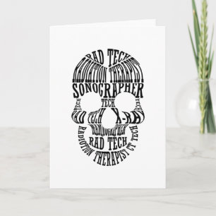 Rad Tech Skull Technologist Xray Radiology Tech Card