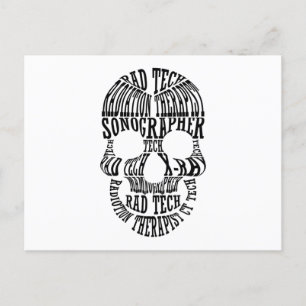 Rad Tech Skull Technologist Xray Radiology Tech Postcard