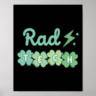 Rad Tech St Patricks Day Xray Irish Lucky Radiolog Poster
