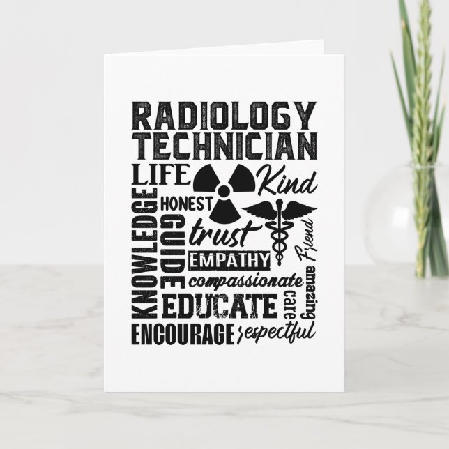 Rad Tech Technologist Xray Radiology Technician Card (Front)