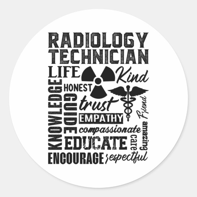 Rad Tech Technologist Xray Radiology Technician Classic Round Sticker (Front)