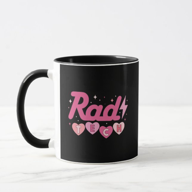 Rad Tech Valentine Hearts Pink Radiology Tech Mug (Left)