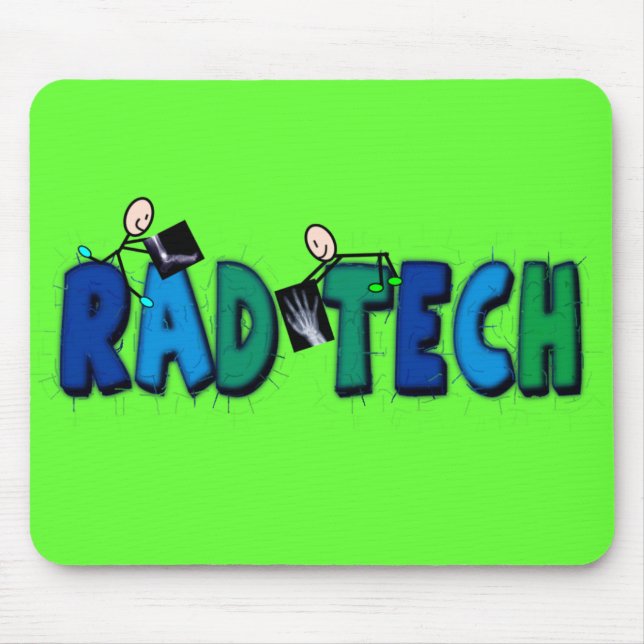 Rad Tech With Stick People and Xrays Design Mouse Pad (Front)