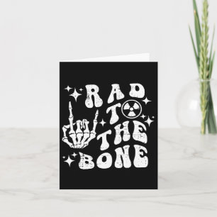 Rad To The Bone Funny Skeleton Rock Hand Halloween Card