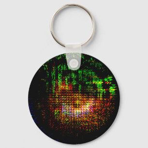 radar kaleidoscope pattern key ring