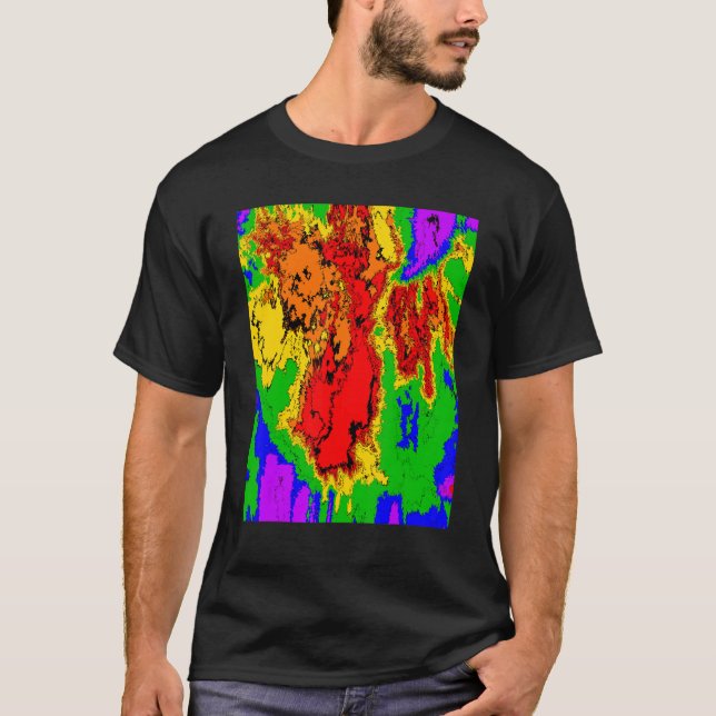 Radar map radar view colourful colours T-Shirt (Front)