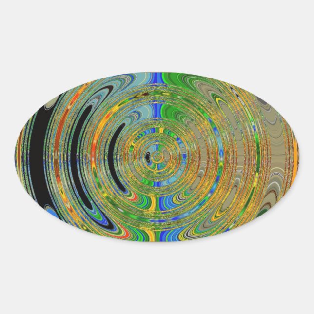 Radar Rings Oval Stickers (Front)