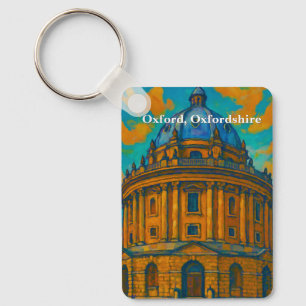Radcliffe Camera in Oxford Gouache Painting Key Ring