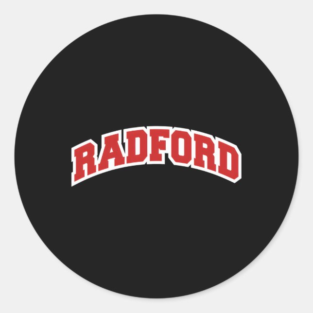 Radford Virginia Varsity Style Classic Round Sticker (Front)