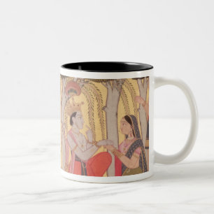 Radha and Krishna seated in a grove, Kulu Two-Tone Coffee Mug