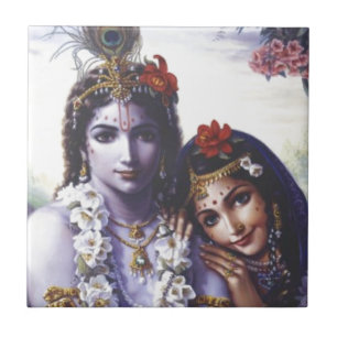 Radha and Krishna Tile