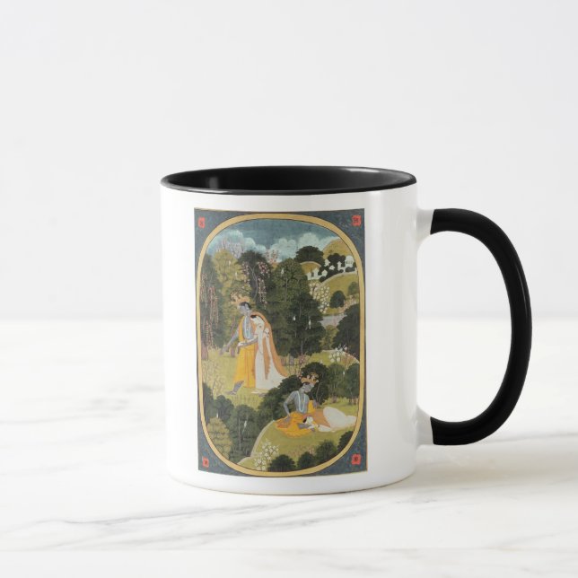 Radha and Krishna walking in a grove Mug (Right)
