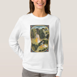Radha and Krishna walking in a grove T-Shirt