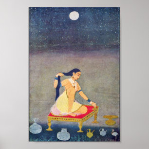Radha At Night. Mughal Painting Ca 1650Th By Indis Poster