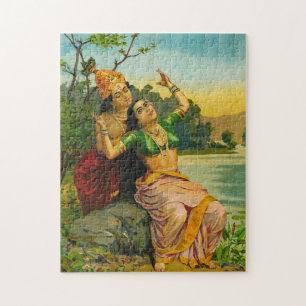 Radha Bilas by Raja Ravi Varma Jigsaw Puzzle