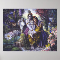 Radha Krishna All-Attractive Couple poster print