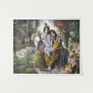 Radha Krishna Divine Couple Tapestry