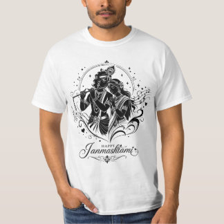 Radha Krishna Flute Happy Janmashtami T-Shirt