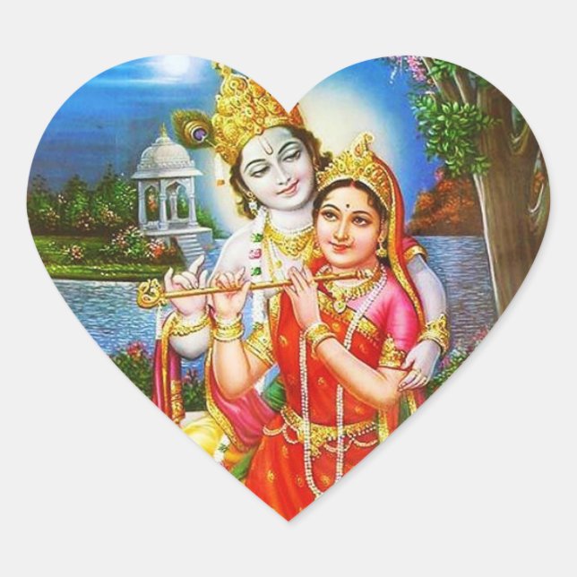 RADHA Krishna - in my Heart Collection Heart Sticker (Front)