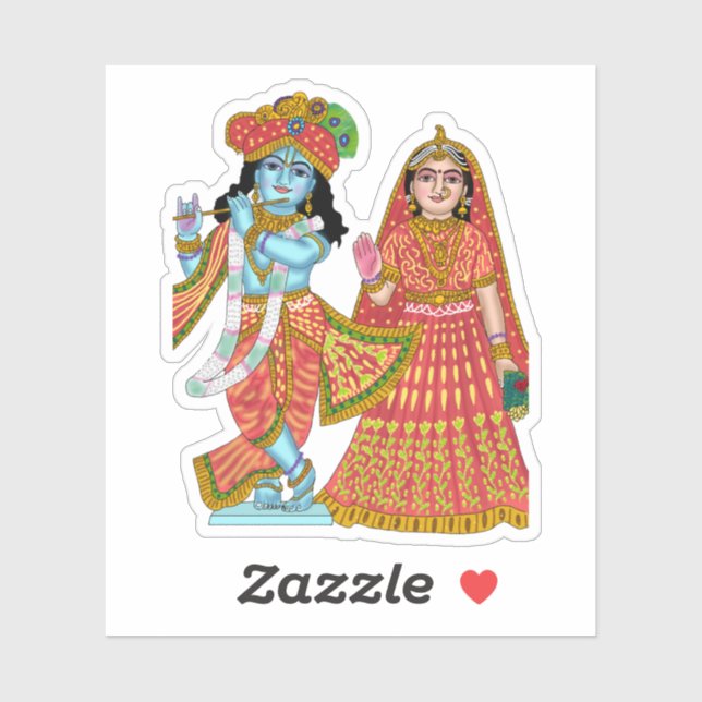 Radha Krishna Stickers (Sheet)