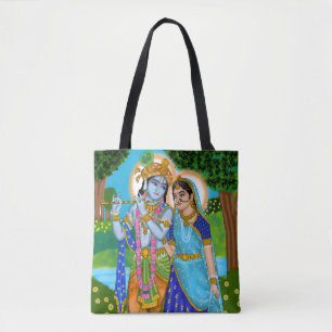 Radha Krishna Tote Bags