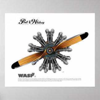 Radial Aircraft Engine with Prop Art Poster