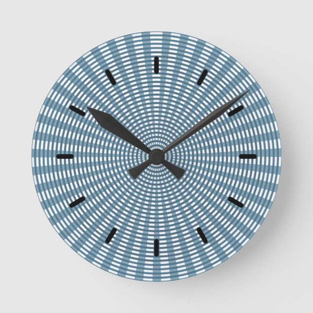 Radial Circular Weaving Pattern - Blue Round Clock (Front)