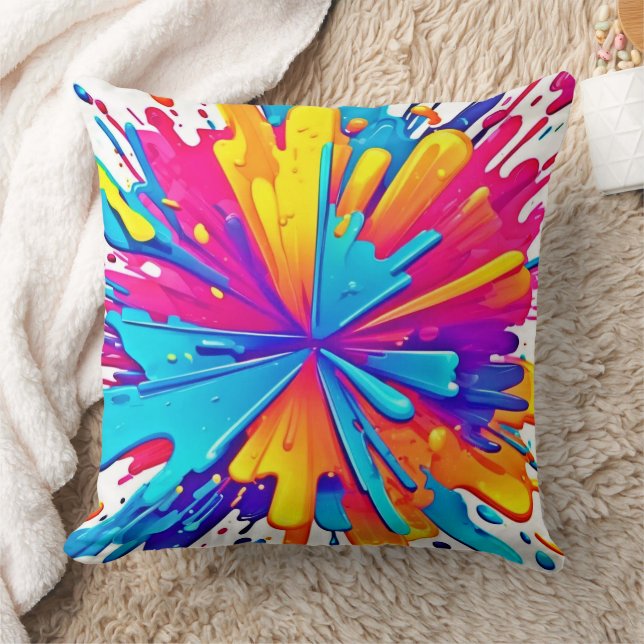 Radial Colour Burst Art Cushion (Blanket)