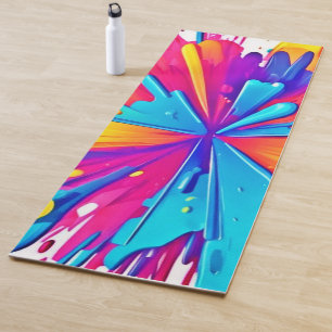 Radial Colour Burst Art Yoga Mat