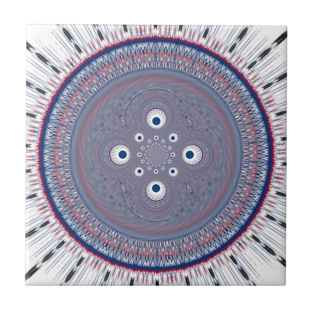 Radial Design Art Print Ceramic Tile (Front)