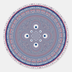 Radial Design Art Print Classic Round Sticker
