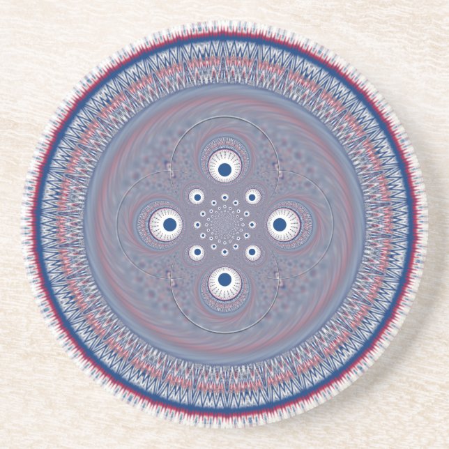 Radial Design Art Print Coaster (Front)