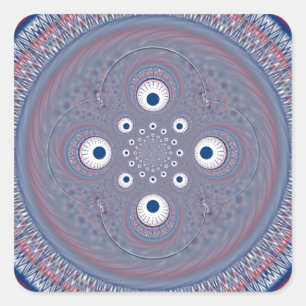 Radial Design Art Print Square Sticker