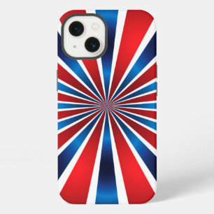 Radial Pattern Red White Blue iPhone 13 Case