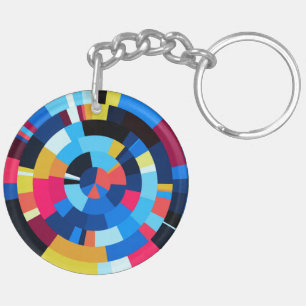 Radial tiles key ring
