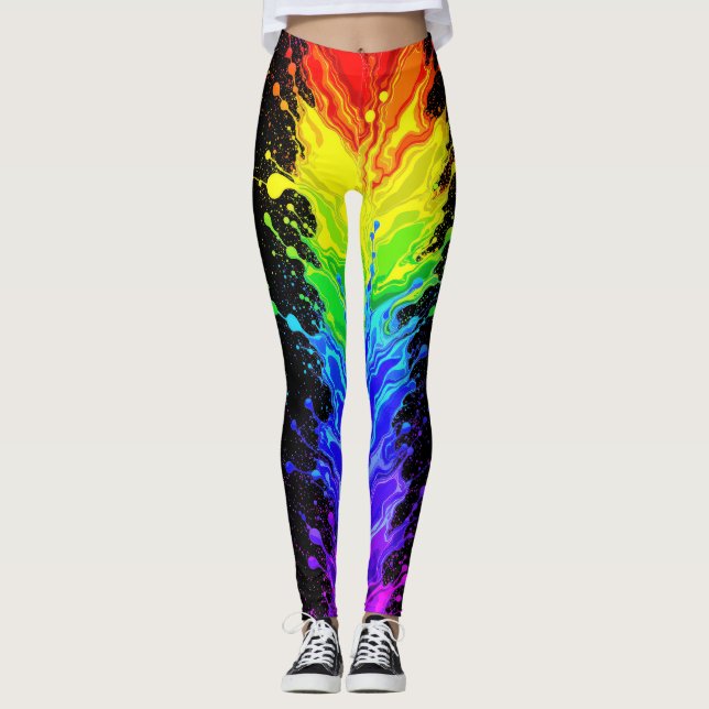“Radiance” – An Abstract Pride Pattern  Leggings (Front)