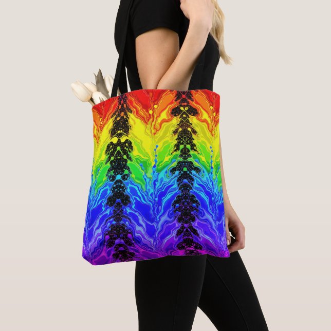 “Radiance” – An Abstract Pride Pattern  Tote Bag (Close Up)