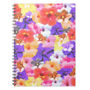 "Radiance in Bloom: Hibiscus in Stained Glass Notebook
