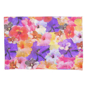 "Radiance in Bloom: Hibiscus in Stained Glass Pillowcase