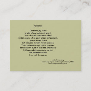 Radiance Poetry Trading Card