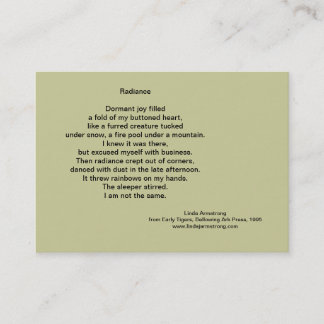 Radiance Poetry Trading Card