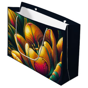 Radiant Abstract Tulip Bloom Large Gift Bag