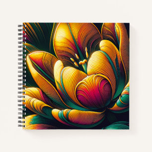 Radiant Abstract Tulip Bloom Notebook