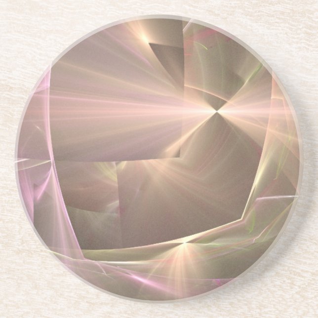 Radiant Beige Abstract Coaster (Front)