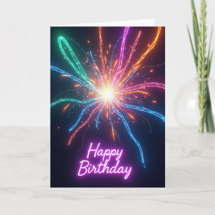 Radiant Birthday Light Trails Card