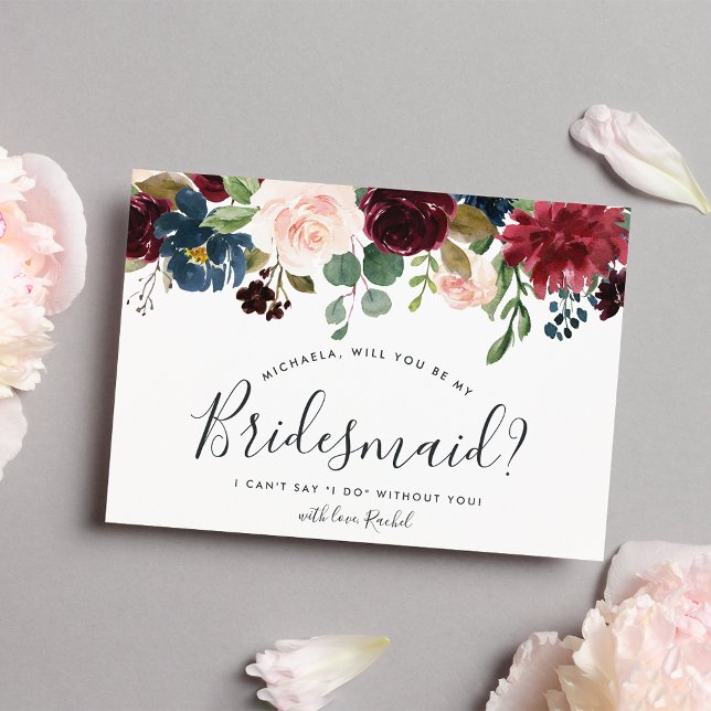 Radiant Bloom Be My Bridesmaid Card (Creator Uploaded)