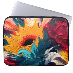 Radiant Bloom – Bold Abstract Floral Expression Laptop Sleeve