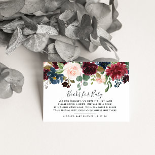 Radiant Bloom Book Request Baby Shower Card