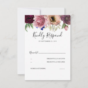 Radiant Bloom Elegant Floral Wedding RSVP Card